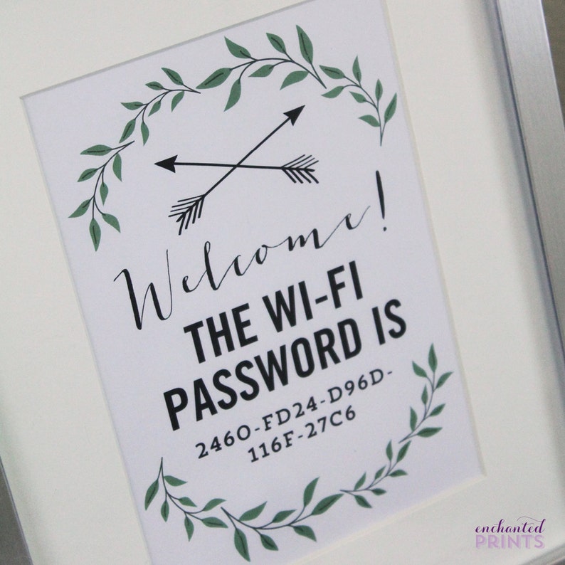 Customized Welcome Wifi Password Printable,Wifi Password Sign,Wifi Sign,Internet Network Printable,Guest Room Art,Home Decor Art Printable image 4
