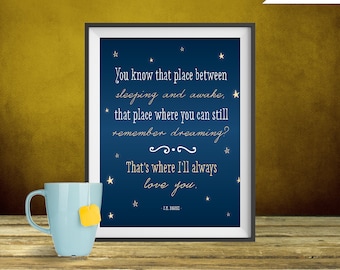 J.M. Barrie - Peter Pan - Quote Print, Printable art wall decor, Inspirational quote poster - Instant Download