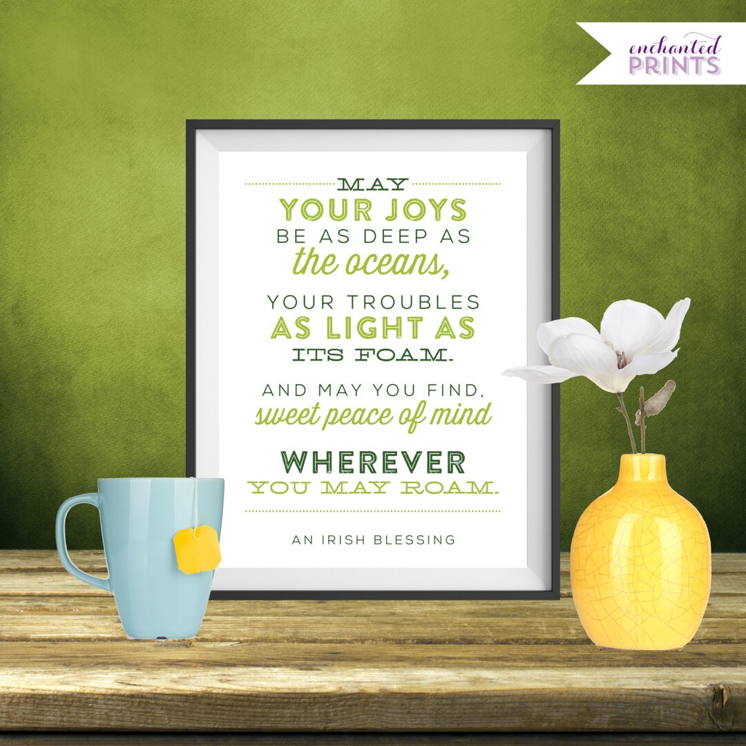 Irish Blessing Wall Art Irish Blessing Sign, Irish Blessing Print, St