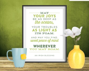 Irish Blessing Wall Art- Irish Blessing Sign, Irish Blessing Print, St. Patrick's Day Irish Blessing, St. Patrick's Day Art, Irish Gift Idea