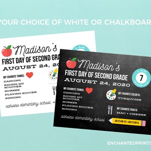 First Day of School Sign, First Day of School Photo Black and White, Colorful, Chalkboard, Instant Download or Printed School Sign image 6