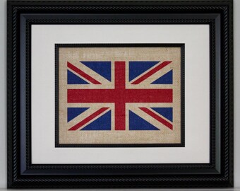 Grey Union Jack Flag Framed PANORAMIC CANVAS PRINT Wall Art