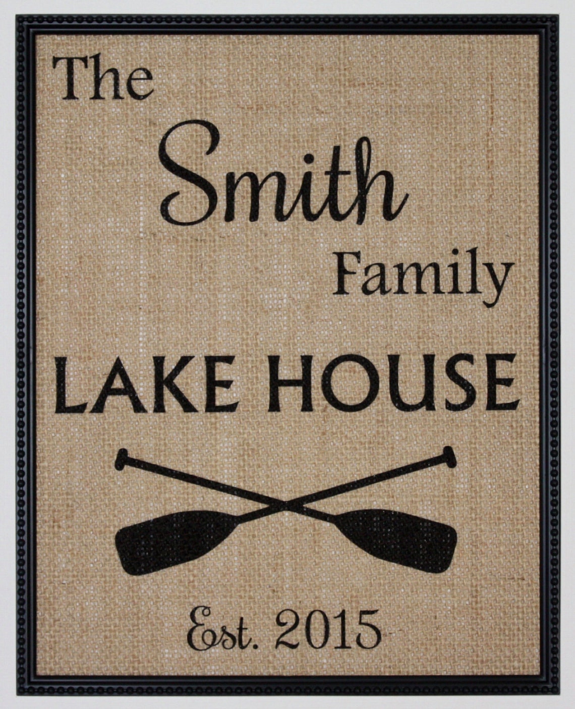 Personalized Lake House Burlap Print Housewarming Gift With Etsy