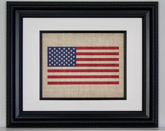 Burlap American Flag, Burlap Wall Art, USA Flag, American Home Decor