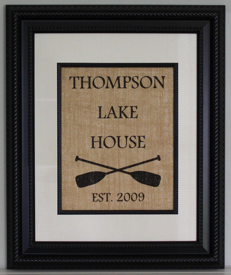 Personalized Lake House Burlap Print Housewarming Gift with Etsy