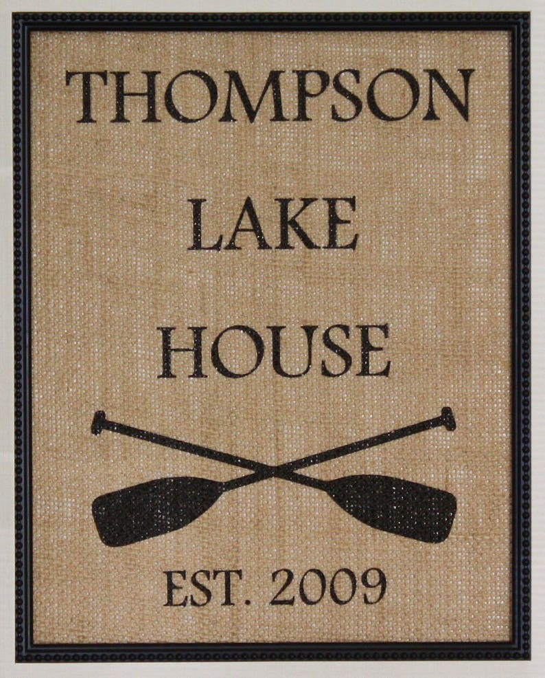 Personalized Lake House Burlap Print Housewarming Gift with Etsy