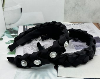 Twist Fabric Headband: Pearl Knotted Hairband, Women's Turban
