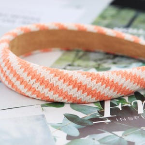 Orange Raffia Padded Headband: Summer Holiday Hair Accessory