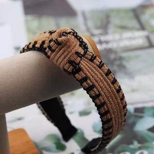 Beige Raffia Knotted Hairband Women Straw Weaving Summer Holiday Headband Black Lafite Grass Girls Top Knot Wide Headband Head Band