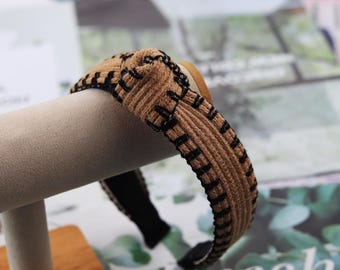 Beiges Raffia Haarband: Sommer Urlaub Haar Accessoire