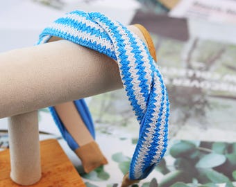 Raffia Knotted Headband: Bohemian Straw Woven Summer Hairband