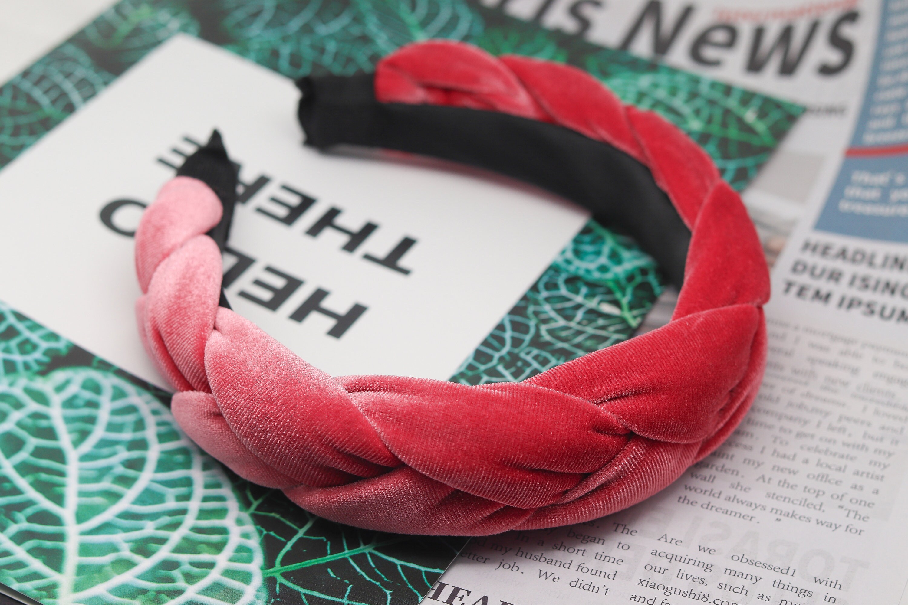 Navy Blue Velvet Headband Scrunch Braid Hairband Wide Plait Etsy