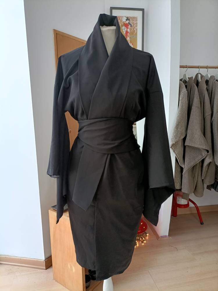 Kimono Haori Black Handmade - Etsy