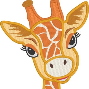 Giraffe Baby Applique Machine Embroidery Design