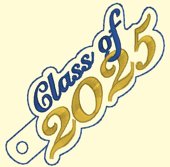 ITH Graduation Class of 2025 Key Fob Tab and Eyelet Embroidery Etsy