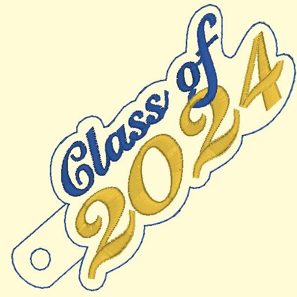 Class of 2024 Embroidery File Key Fob - Etsy