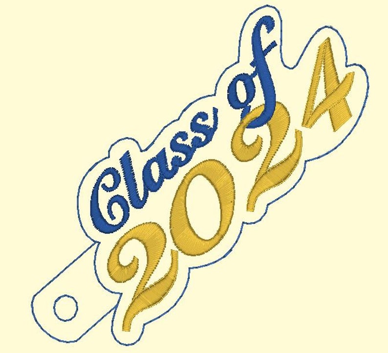ITH Graduation Class of 2024 Key Fob Tab and Eyelet Embroidery Machine