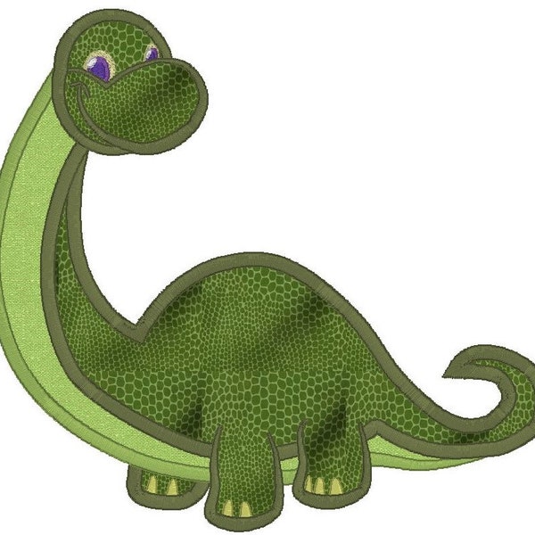 Brontosaurus Dinosaur Applique Machine Embroidery Design