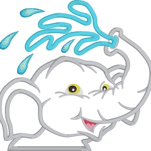 Cute Zoo Safari Baby Elephant Applique Embroidery Design; Towel Peeker; Multiple Formats - NOT A FINISHED PRODUCT
