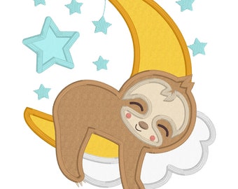 Lenistwo Baby Sweet Dreams Moon Applique Maszyna Haft Projekt