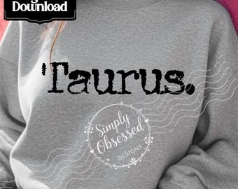 Taurus Zodiac, png PNGEgg | Retro typemachineontwerp (digitale download)