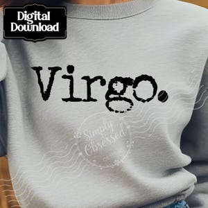 Virgo | Zodiac Design | Digital Download | PNG| Sublimation| DTF Design | Retro Typewriter | Vintage Distressed Design