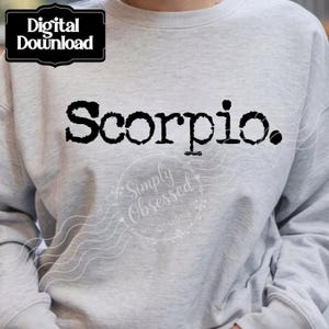 Scorpio | Zodiac Design | Digital Download | PNG| Sublimation| DTF Design | Retro Typewriter | Vintage Distressed Design