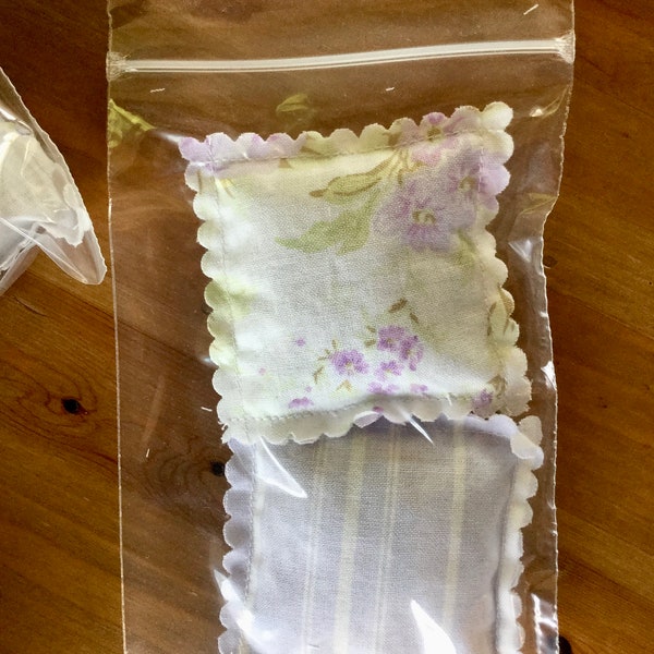 Handmade 2 Cotton Lavender Sachets shabby chic B G Morrow