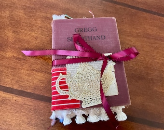GREGG SHORTHAND Junk Journal Vintage Flowers Handmade Vintage / Antique by Bonnie G Morrow