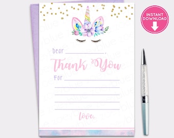 Blank thank by yourself card Etsy graphic relating to Fill in the Blank Thank You Cards Printable called Blank thank yourself card Etsy