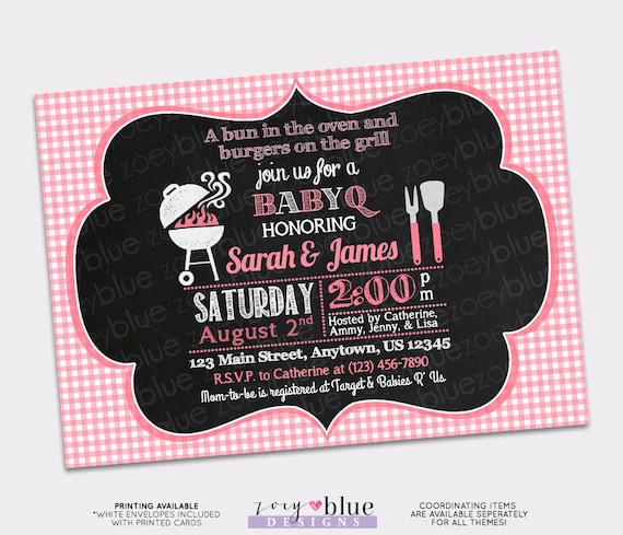 baby q barbeque baby shower invitation girl bbq invitation printable