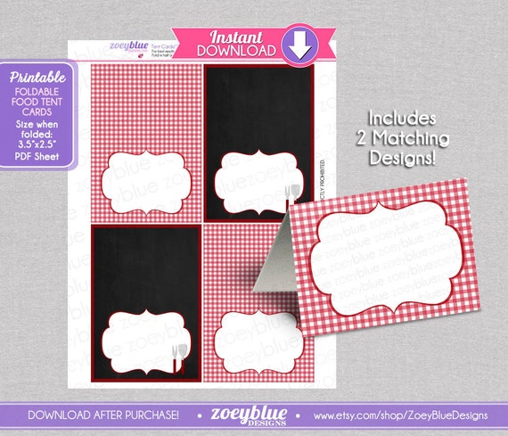BBQ Tent Cards Foldable Chalkboard Food Place Cards Buffet Etsy