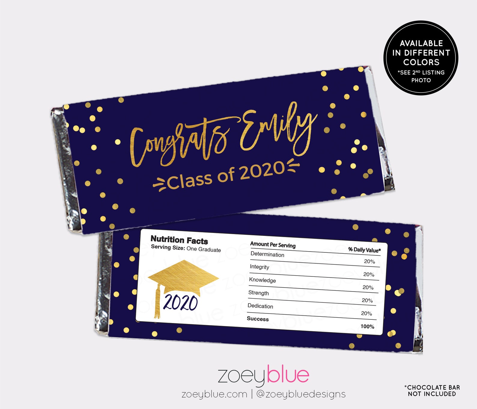 Graduation Chocolate Bar Wrapper High School Graduate Candy Etsy