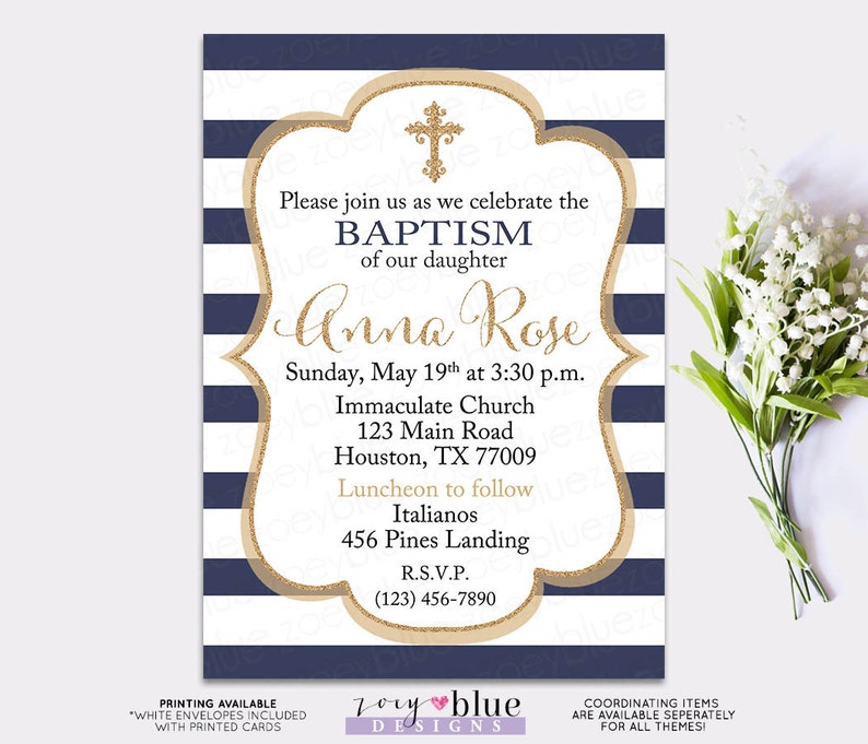 navy baptism invitation boy