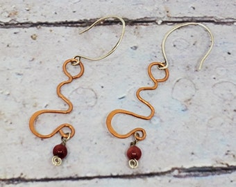 Copper Twisted Earrings