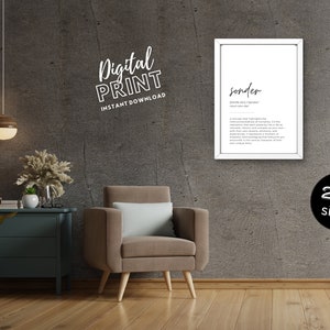 Sonder Definition Typography Art - Black & White Instant Download