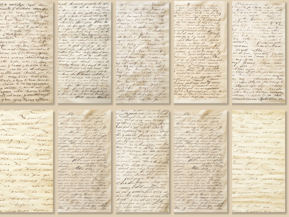 Cursive Parchment Paper: Grunge Texture, Junk Journal (digital Download ...