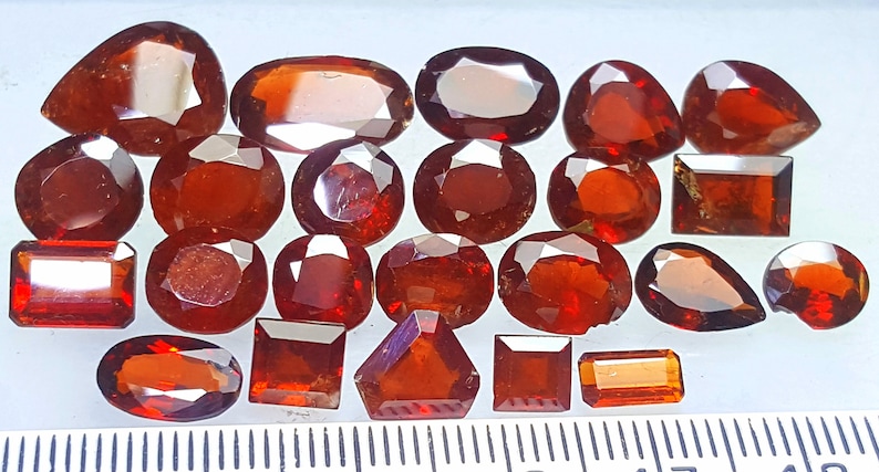 Awesome Quality 77 Carats Beautiful Color Hessonite Garnet Cut Stones Good Quality from Afghanistan