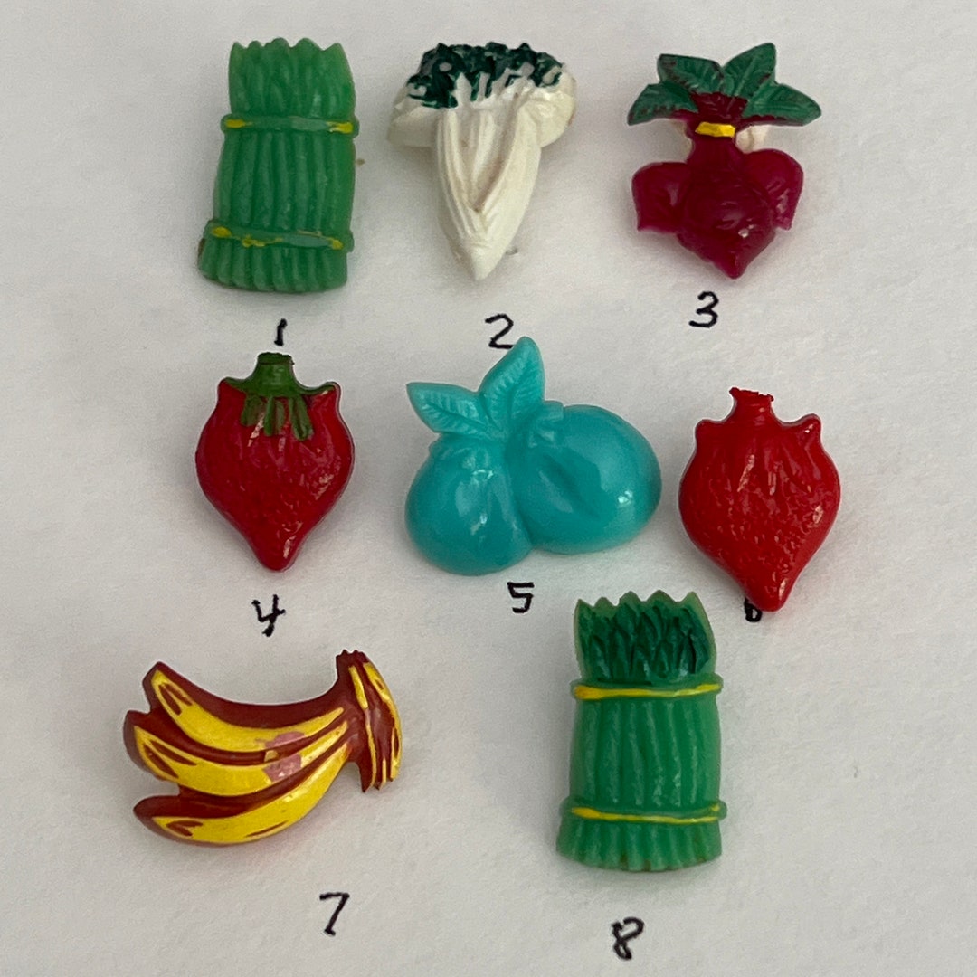 Vintage Novelty Vegetable Buttons Etsy