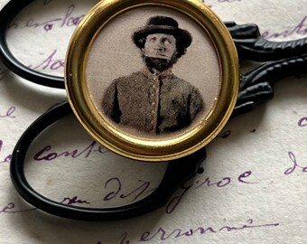 Historical Reproduction Button Tin Type