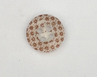 15mm Brown Calico China Button