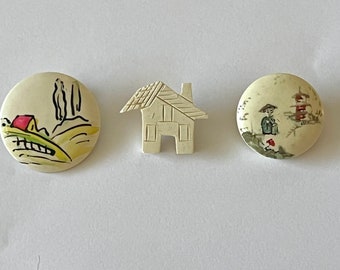 Unusual Home Themed White Buttons