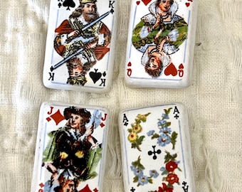 JHB Playing Card Buttons Jack Queen King Ace