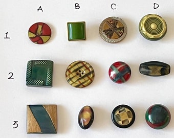 Vintage 1930s Colorful Celluloid Buttons
