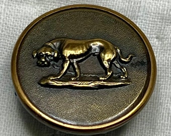 SALE!! Antique Brass Dog Button