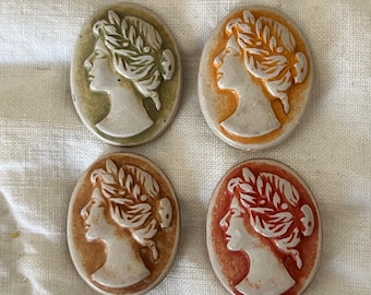 Roman Woman in Profile Button