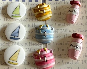 S A L E !! Set of 3 Pastel Baby Button Cards by JHB