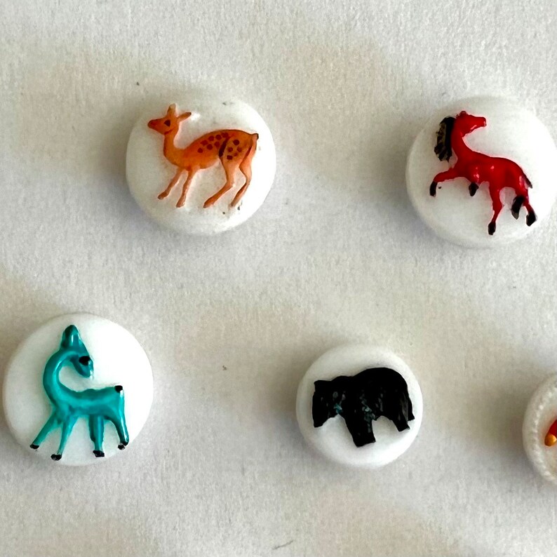 Vintage Glass Kiddie Buttons Etsy