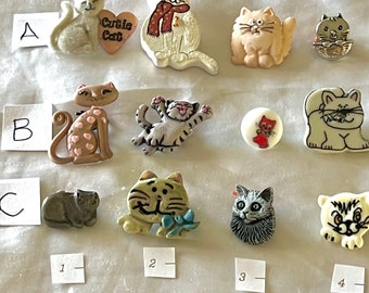 Silly Cat Buttons You Choose
