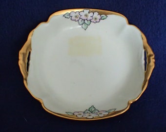 1910 Noritake Nippon Dish - Pink Flowers - Candy Bowl
